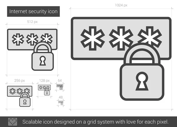 Internet security linii ikona. — Wektor stockowy