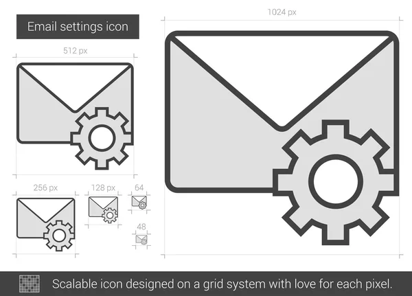 Zeilensymbol für E-Mail-Einstellungen. — Stockvektor