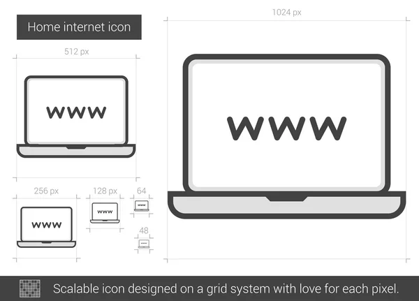 Home Internet-Linie-Symbol. — Stockvektor
