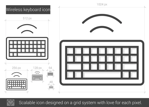 Icono de línea teclado inalámbrico . — Archivo Imágenes Vectoriales