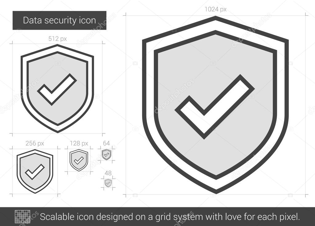 Data security line icon.