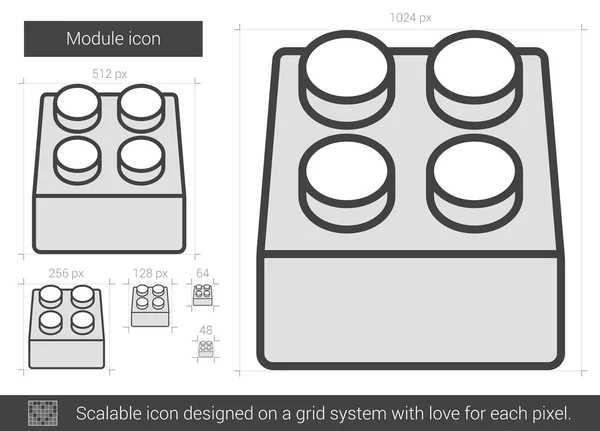 Modul sor ikon. — Stock Vector