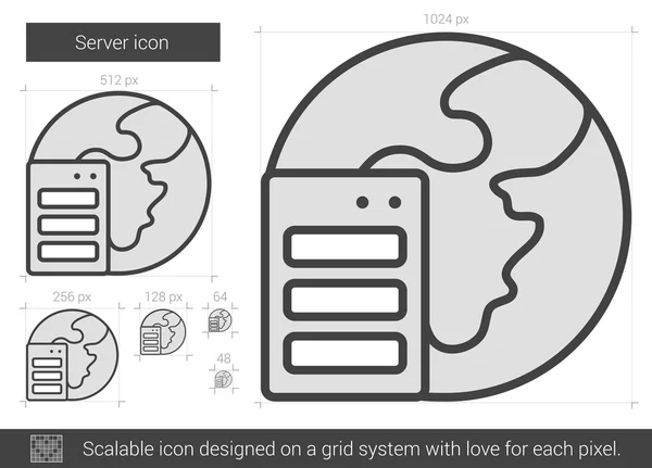 Pictogram van de lijn van de server. — Stockvector