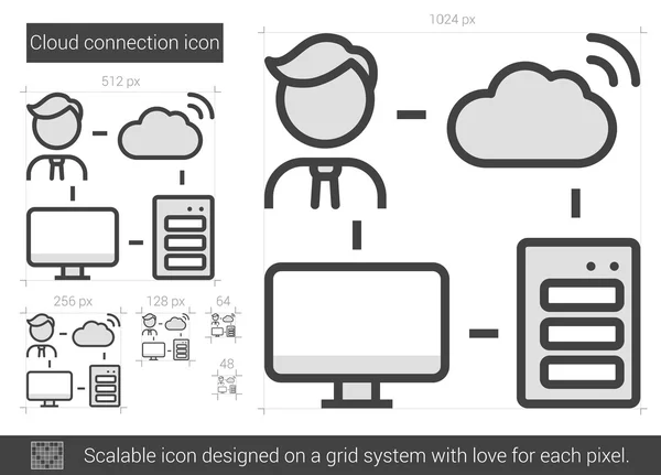 Ikona čáry spojení Cloud. — Stockový vektor