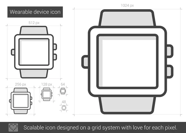 ウェアラブル デバイス行アイコン. — ストックベクタ