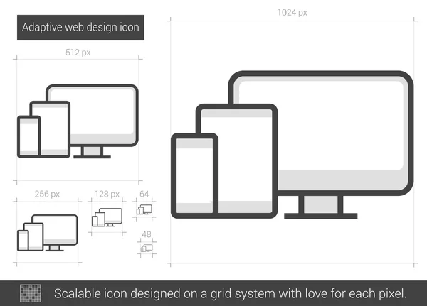 Icono de línea de diseño web adaptable . — Archivo Imágenes Vectoriales