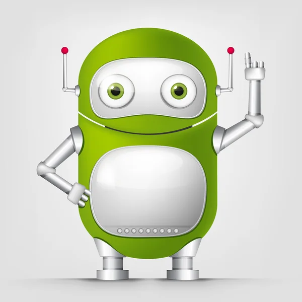 Cartoon personaggio robot verde — Foto Stock