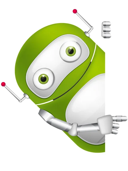 Desenhos animados Personagem robô verde — Fotografia de Stock