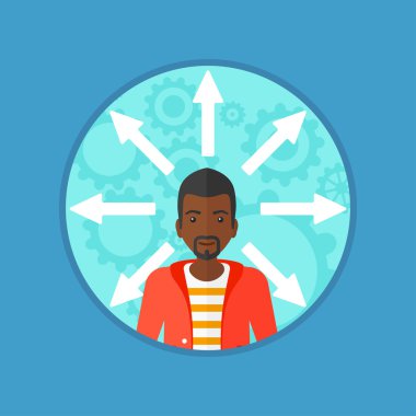 Adam carrer yolu vektör illüstrasyon seçimi.