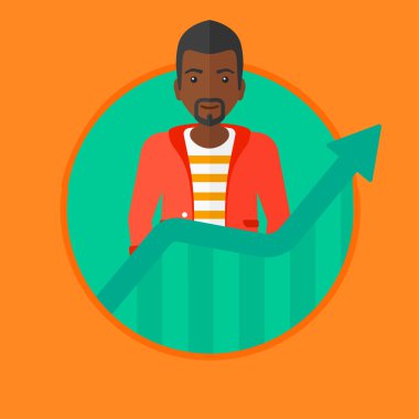 Büyüyen grafik vektör illüstrasyon ile İşadamı