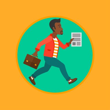 İşadamı çalışan vektör çizim.