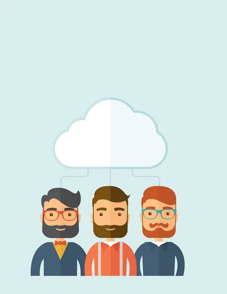 Businessmen under the cloud. — Stock Photo, Image