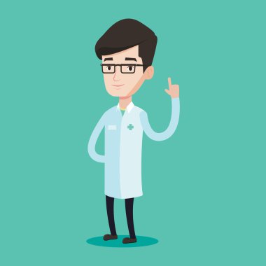 Doktor gösteren parmak vektör çizim.