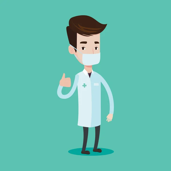 Doctor giving thumbs up vector illustration. — Stock Vector