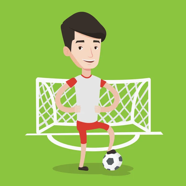 Joueur de football avec illustration vectorielle de balle . — Image vectorielle