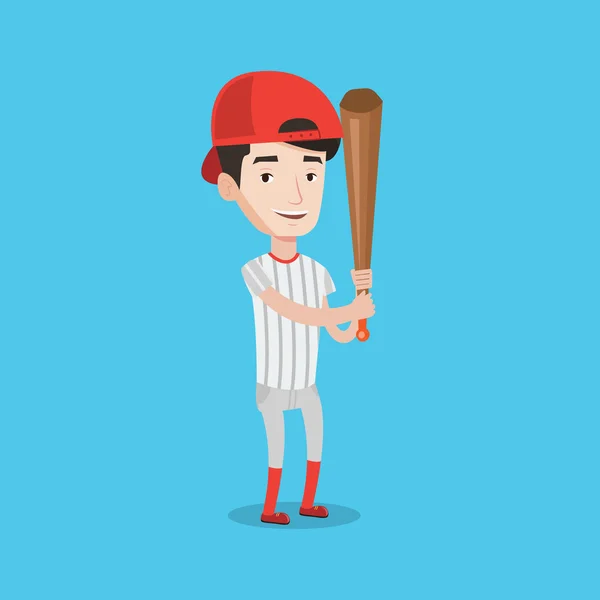 Παίκτης του μπέιζμπολ με ρόπαλο διανυσματικά εικονογράφηση. — Διανυσματικό Αρχείο