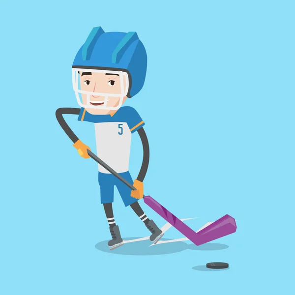 Ice hockey player vector illustration.