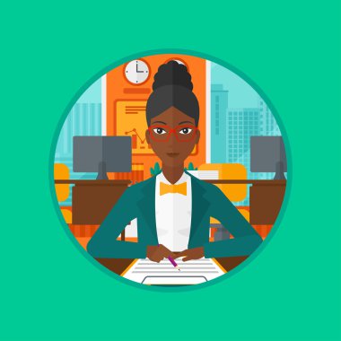 İş belgelerinin imzalanması.