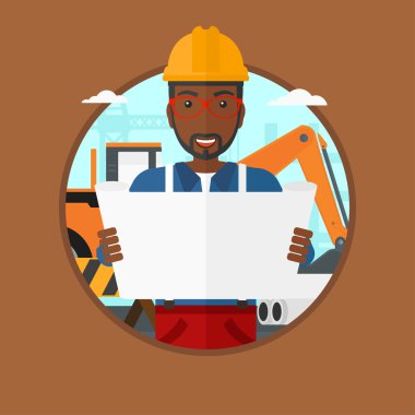 Bir plan vektör çizim izlerken mühendisi.