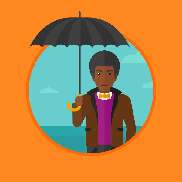Empresário com ilustração vetorial guarda-chuva . — Vetor de Stock