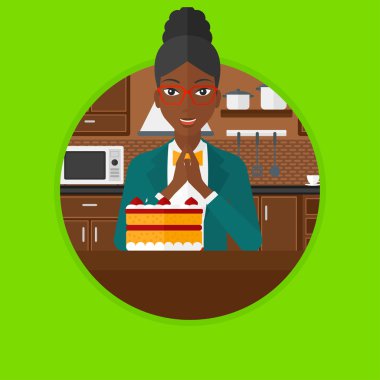 Pastaya günaha ile arayan kadın.