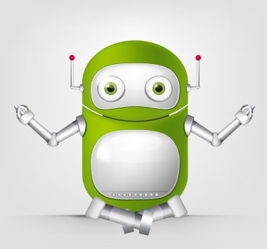 Yeşil robot karakter