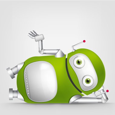 Yeşil robot karakter