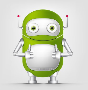 Yeşil robot karakter