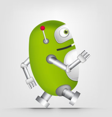 Yeşil robot karakter