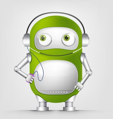 Yeşil robot karakter