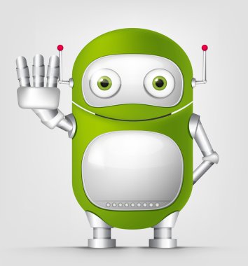 Yeşil robot karakter