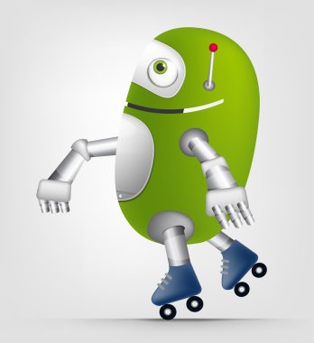 Yeşil robot karakter