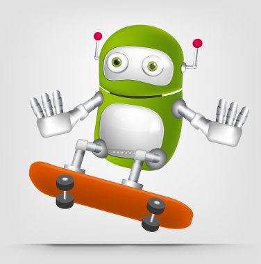 Yeşil robot karakter