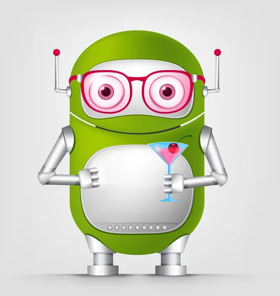 Personaje robot verde —  Fotos de Stock