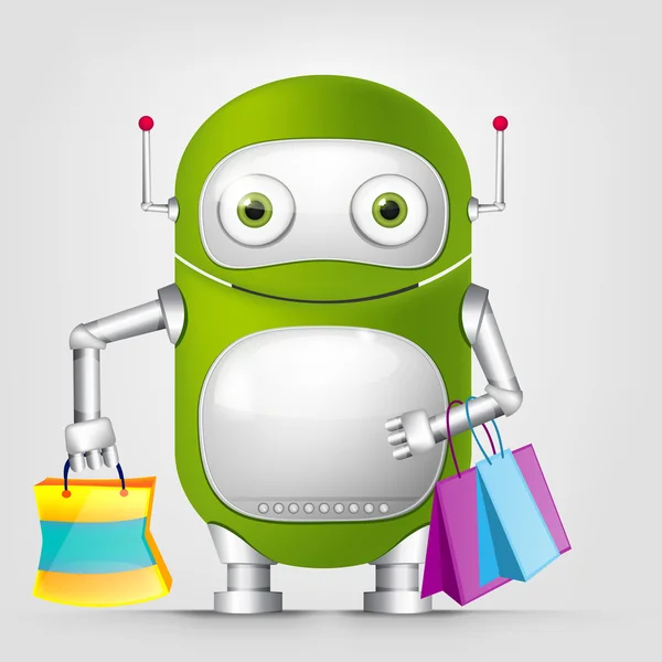 Green robot character — Stock Photo, Image
