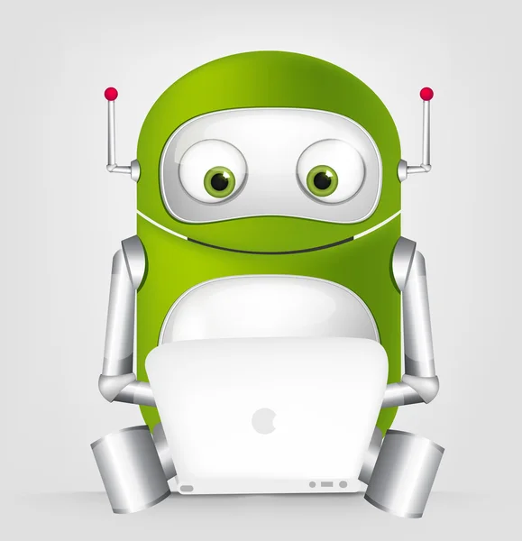 Green robot character — Stock Photo, Image