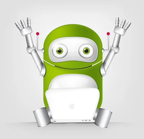Zöld robot karakter — Stock Fotó