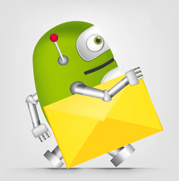 Green robot character — Stock Photo, Image