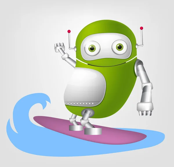 Green robot character — Stock Photo, Image