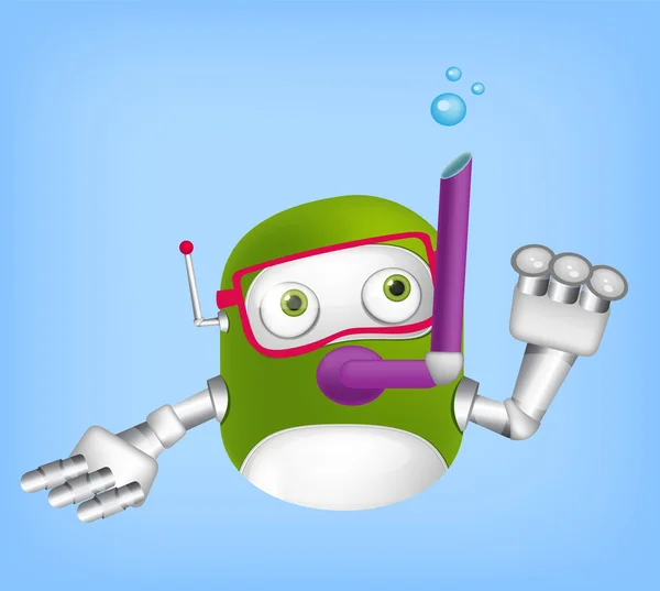 Green robot character — Stock Photo, Image