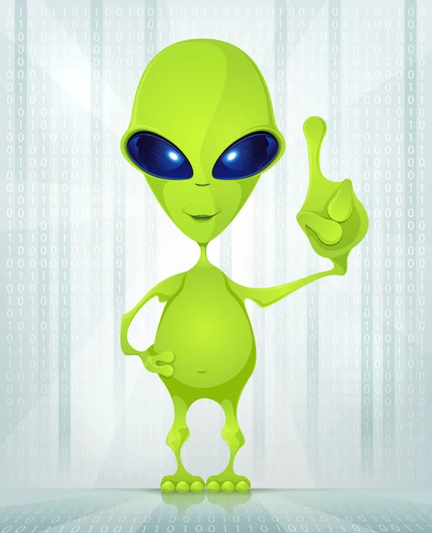 Engraçado Alien Cartoon Ilustração — Fotografia de Stock