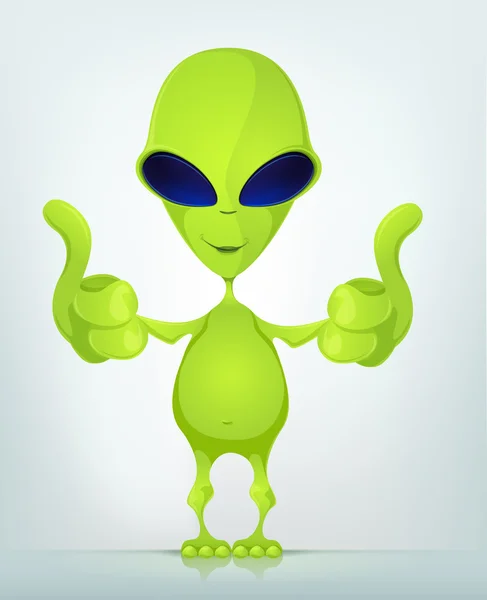 Engraçado Alien Cartoon Ilustração — Fotografia de Stock