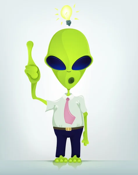 Engraçado Alien Cartoon Ilustração — Fotografia de Stock