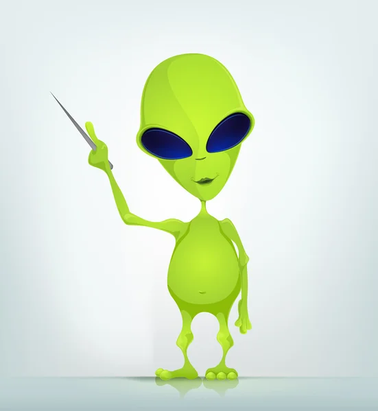 Engraçado Alien Cartoon Ilustração — Fotografia de Stock