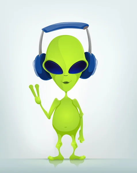 Lustige Alien-Cartoon-Illustration — Stockfoto