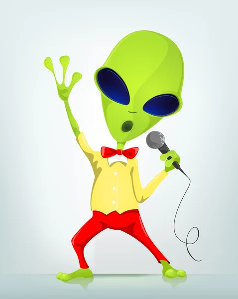 Engraçado Alien Cartoon Ilustração — Fotografia de Stock