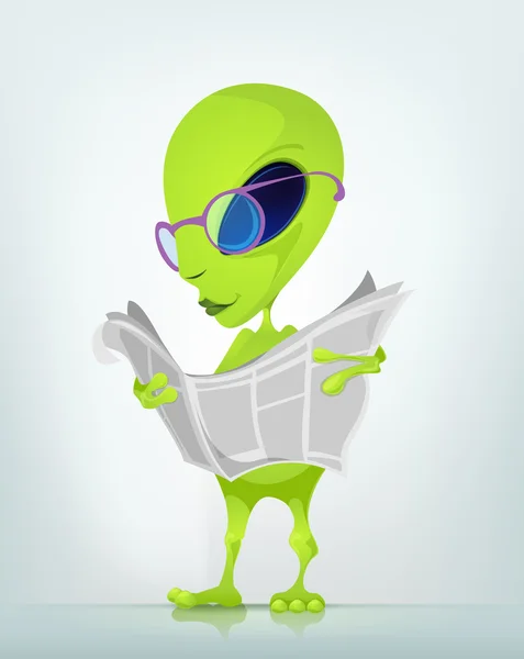 Lustige Alien-Cartoon-Illustration — Stockfoto