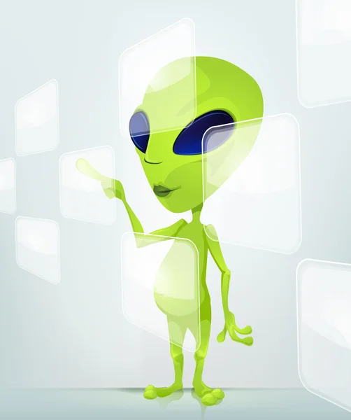 Funny Alien Cartoon Illustration — Stock Photo, Image