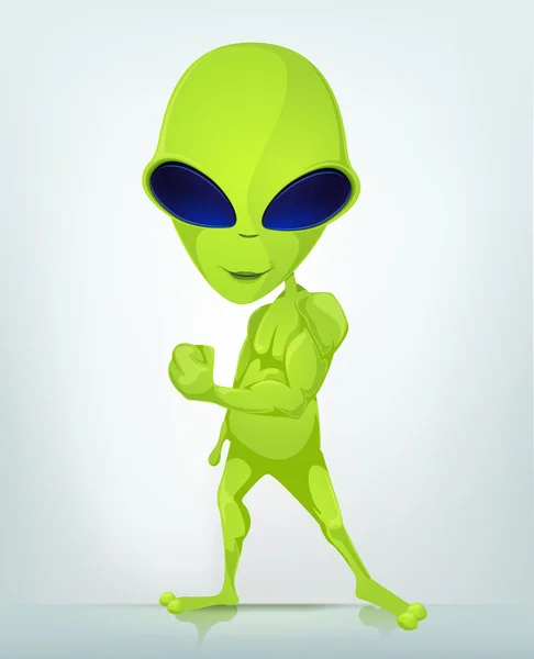 Engraçado Alien Cartoon Ilustração — Fotografia de Stock