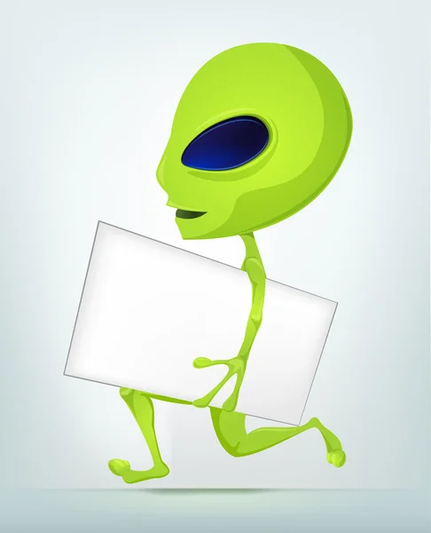Lustige Alien-Cartoon-Illustration — Stockfoto